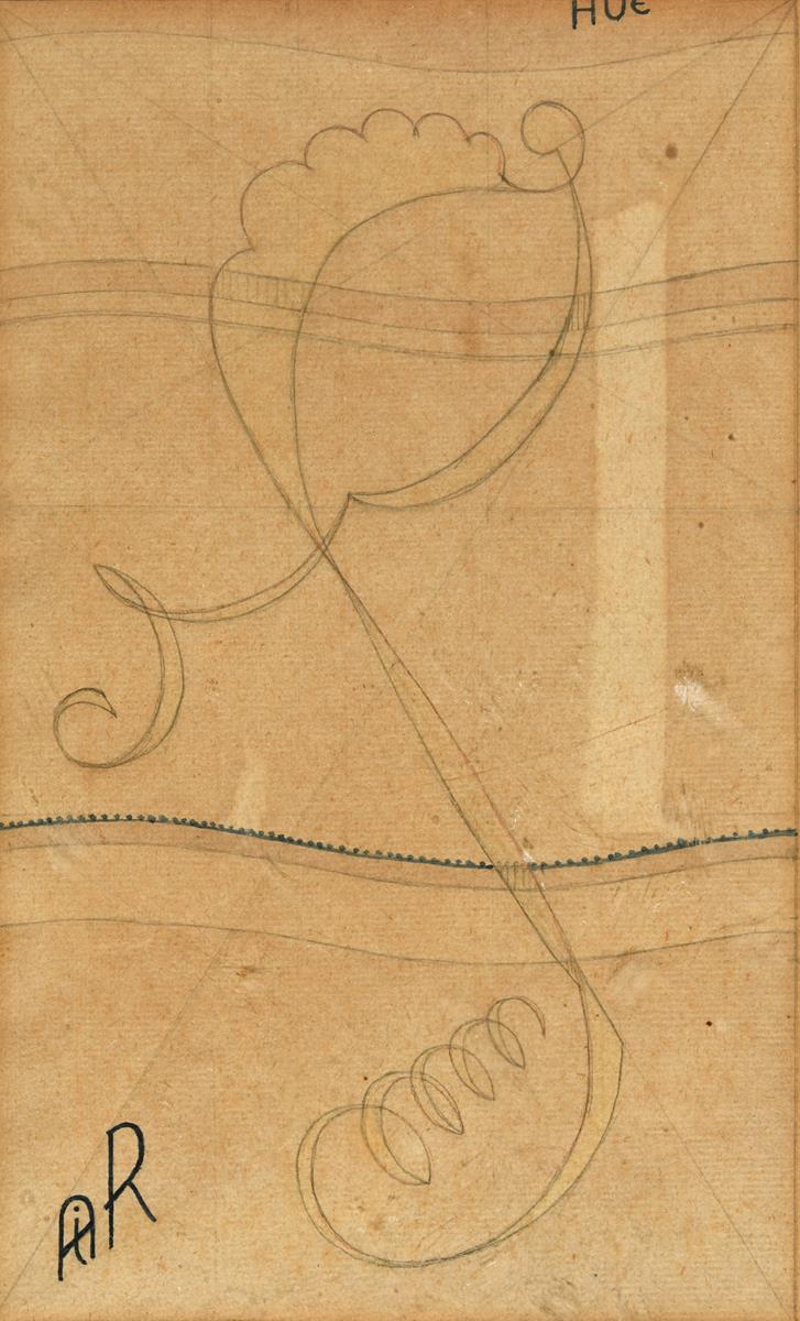 Armfield (1881-1972), Carpet Design 'Air', pencil and ink, 26 x 16 cm, with the Fine Art Society, - Image 2 of 2