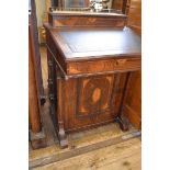 An Edwardian inlaid rosewood Davenport, 55 cm wide