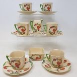 A Royal Doulton Syren pattern part coffee set, a Wedgwood Marguerite pattern part coffee set, and