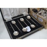 A set of six silver teaspoons, costume and other jewellery