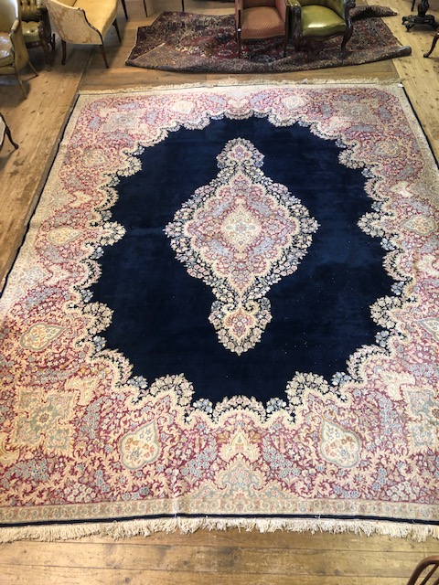 A large Persian carpet, with floral decoration on a blue ground, approx. 450 x 370 cm - Image 4 of 19