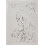 A Pierre Bonnard etching, Jeune Fille Lisant, with a Templeton and Rawlings label verso