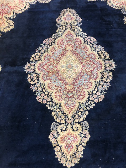 A large Persian carpet, with floral decoration on a blue ground, approx. 450 x 370 cm - Image 3 of 19