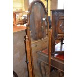 A walnut robing mirror, 42 cm wide, an 18th century style stool, an office chair, and other