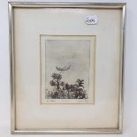 P Simpson, The Return, signed and dated 1964, 14 x 11 cm, and another etching (2) Provenance: From