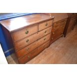 A 19th century mahogany chest, of five drawers, 103 cm wide, and an Edwardian inlaid mahogany