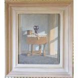 W Plunkett, the sewing box, oil on board, signed and dated '92, 30 x 24.5 cm, and Paul Apps, the