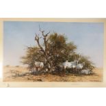 A David Shepherd limited edition print, Arabian Oryx, 1076/1500, signed, and with blind stamp, 52