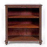 A late Regency mahogany open bookcase, with bobbin style carving, 113 cm wide See illustration RB: