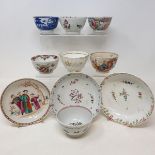 Assorted early 19th century English porcelain tea bowls and stands, some/occasional damages Mostly