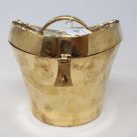 A novelty brass box, in the form of a hat box, 14 cm high Modern