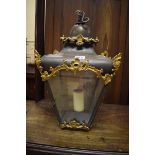 A hall lantern, with gilt metal mounts, 55 cm high (over fitment)