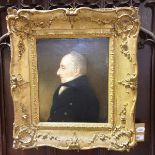 English school, early 19th century, a head and shoulder portrait of a gentleman, with grey hair,