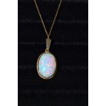 A 9ct gold and gilson opal necklace