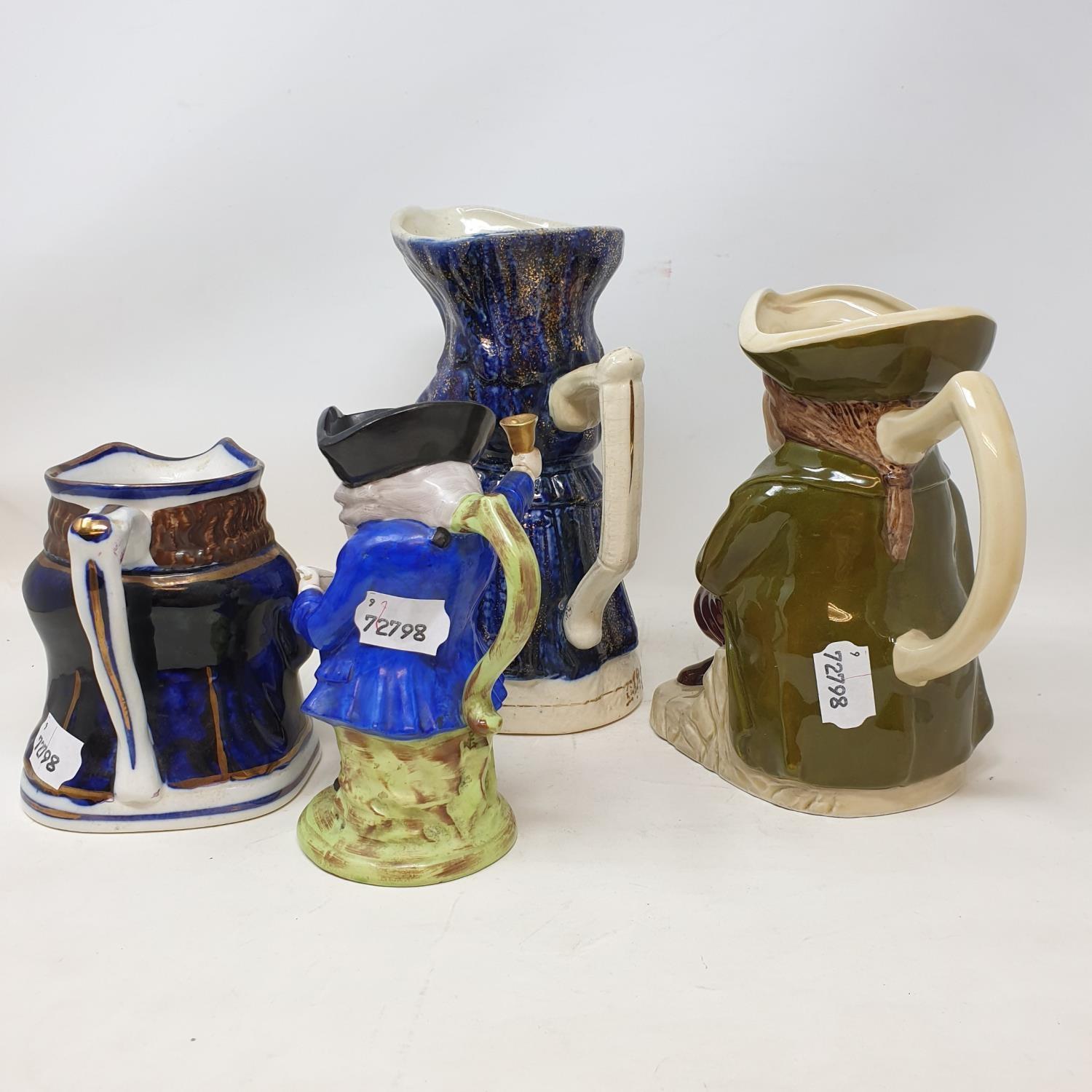 A Staffordshire pottery Town Crier character jug, 16 cm high, and three other character jugs (4) - Image 2 of 3