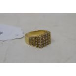 A gentleman's gold ring, set 46 diamonds, approx. ring size Q 1/2