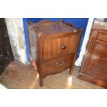 A 19th century mahogany tray top commode, 53.5 cm wide