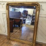 A gilt gesso overmantel mirror, with floral decoration, 100 cm wide Report by RB 131 cm high