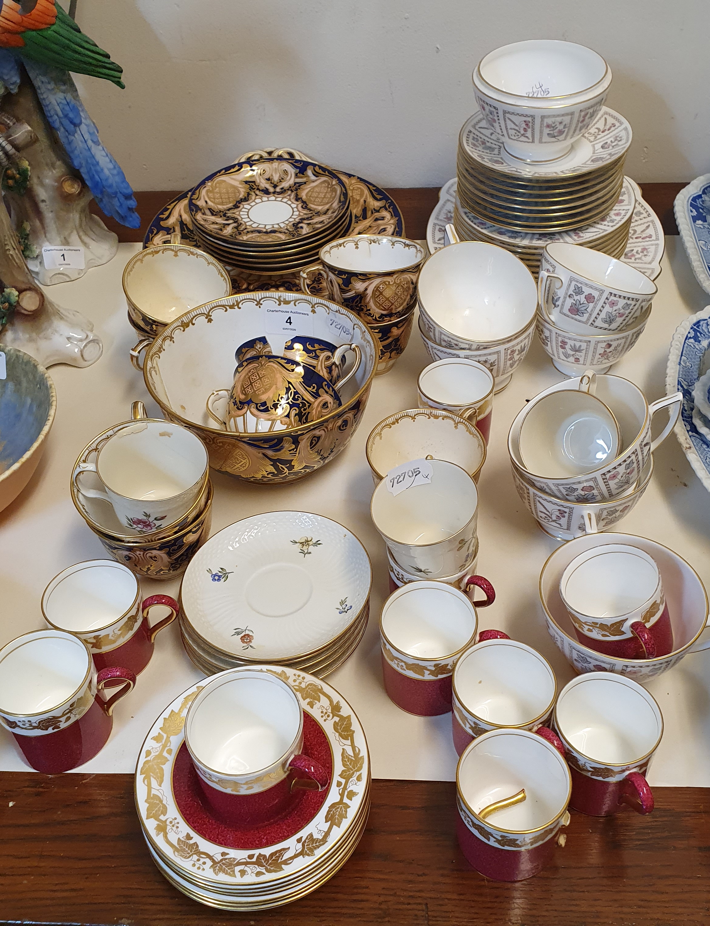 A Wedgwood part coffee set, a Victorian part tea set, and other similar wares, some damages - Image 3 of 4