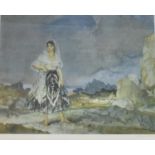 A William Russell Flint signed print, with blind stamp