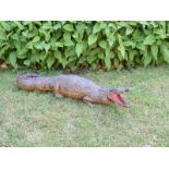 Taxidermy: A Cayman, with a open mouth, 112 cm long