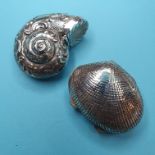Two silver shell boxes (2)