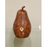 A painted tea caddy, in the form of a pear, 17.5 cm high Report by RB Modern Report JS - some