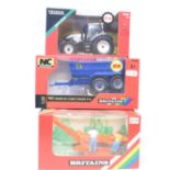 A collection of Britains tractors, agriculture machinery, all boxed to include, 43147A1, 40804,