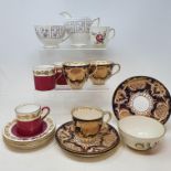 A Wedgwood part coffee set, a Victorian part tea set, and other similar wares, some damages