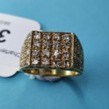 A gentleman's gold ring, set 46 diamonds, approx. ring size Q 1/2