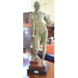 A bronze anatomical study, of a man, on a stepped square base, 66 cm high Report by RB Modern