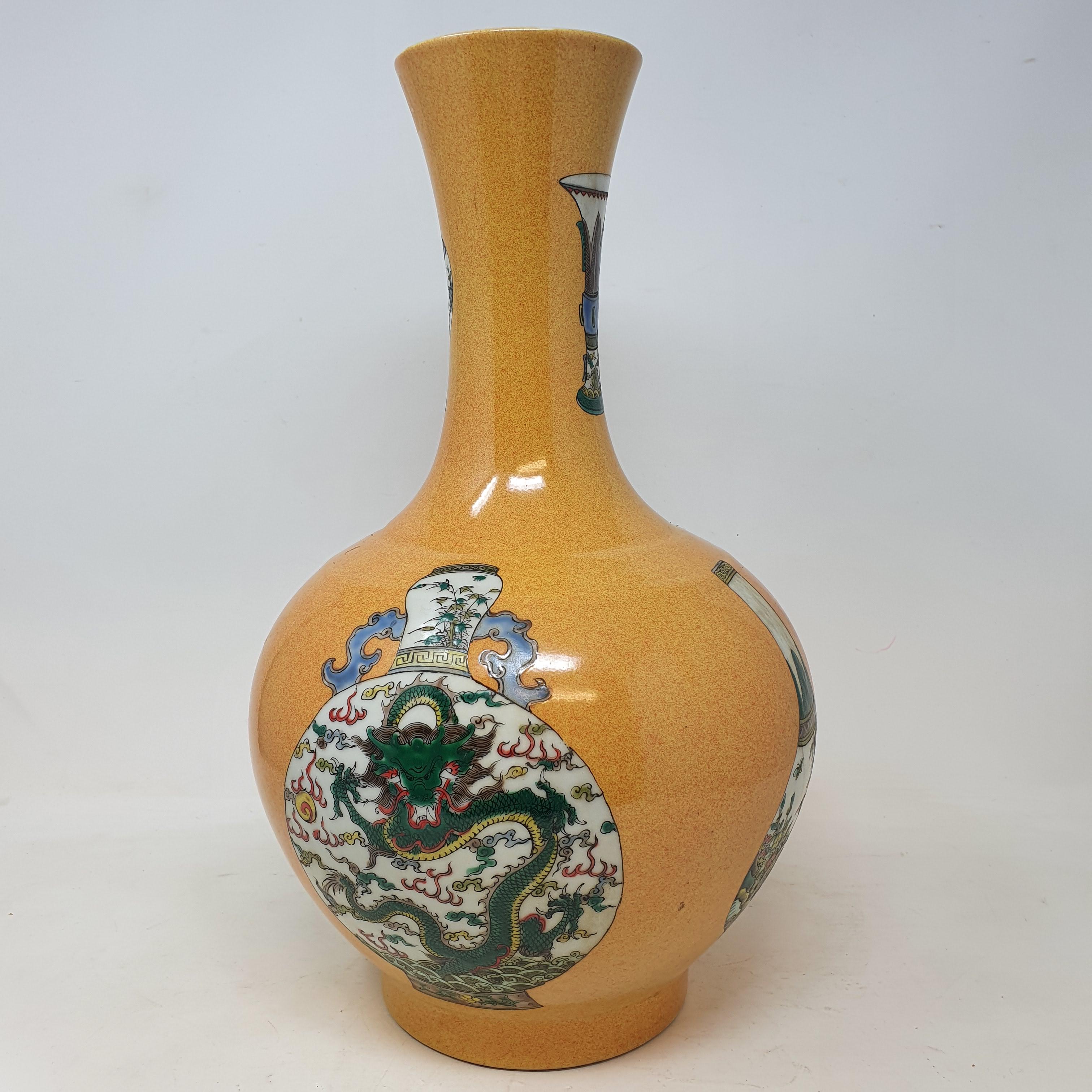 A Chinese famille verte vase, of baluster form, decorated vases, 37.5 cm high Report by RB Modern - Image 2 of 6