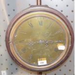 A wall clock, the 23 cm diameter brass dial signed James Barfoot, Winbourn (sic), with Roman