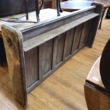 A Victorian oak pew back, 185 cm wide Report by RB Barn stored