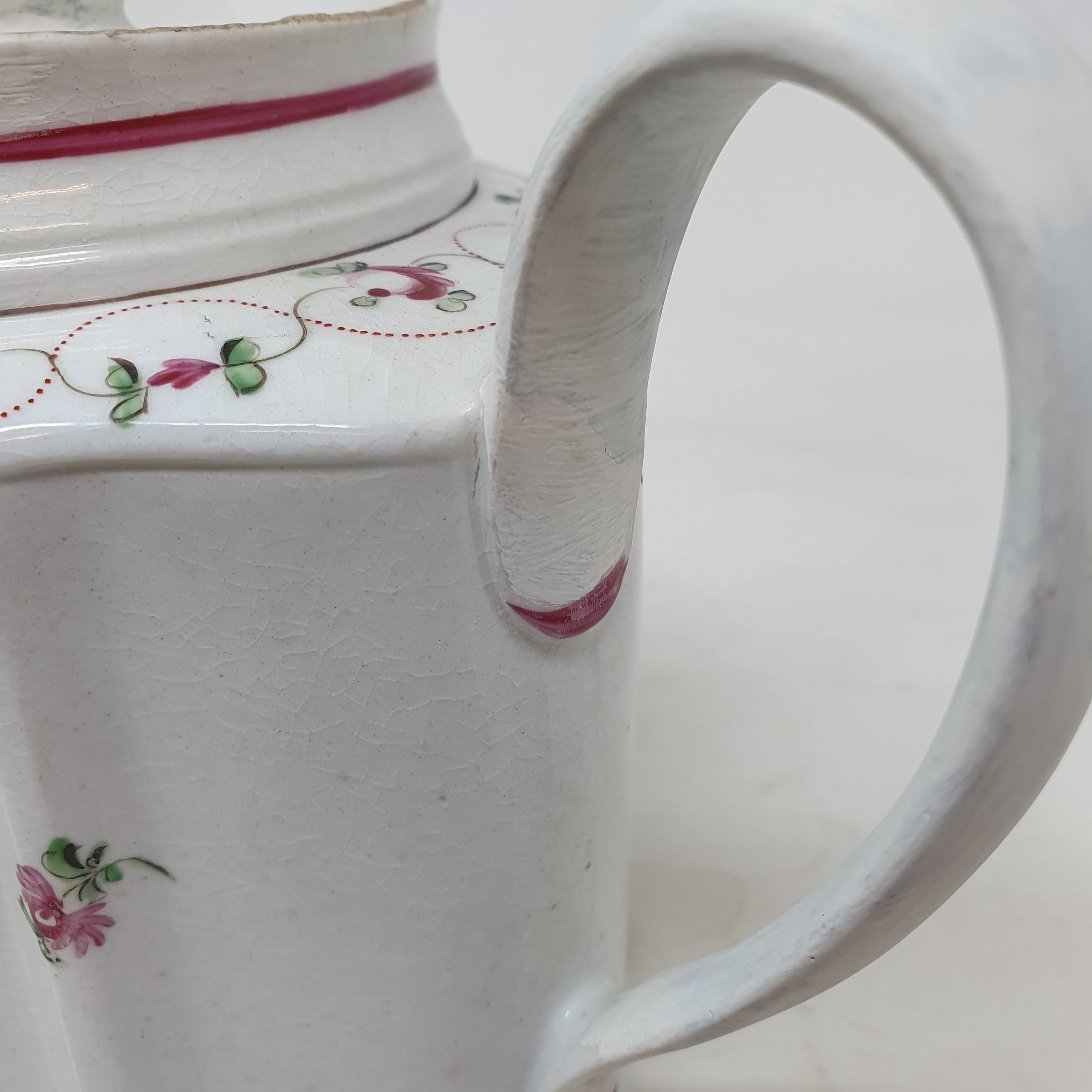 An early 19th century New Hall serpentine teapot and stand decorated sprigs, 16 cm high, and two - Image 7 of 10