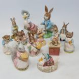 A group of Royal Albert and Royal Doulton Beatrix Potter figures, including Jemima Puddleduck, and