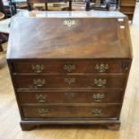 A George III mahogany bureau, 92 cm wide