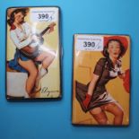 A pin up girl cigarette case, and another similar (2) Report by RB Modern