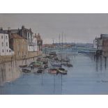 Jane Pearson Whitby, signed watercolour, 28 x 36 cm, Ann Marshall, Continental scene, signed, oil on