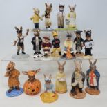 A group of Royal Doulton Bunnykins figures, including Tyrolean dancer, DB242, King Richard