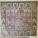 An African needlework panel, decorated figures and animals, approx. 150 cm wide