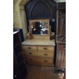 A late Victorian ash dressing chest, 106 cm wide