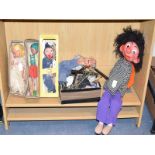 A Pelham puppet Theatre, boxed, and assorted puppets (qty)