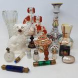 Assorted scent bottles, other glass and ceramics (box)