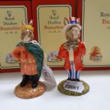 A group of Royal Doulton Bunnykins figures, including Uncle Sam Bunnykins DB175, Prince John