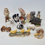 A Beswick figure of a Border collie, and thirteen other Beswick animal figures, all boxed (14)