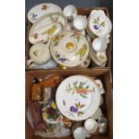 A Royal Worcester Evesham pattern part dinner service, assorted Toby jugs, other ceramics and