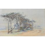 Keeley Halswell (1832-1891), Lancaster, pair of watercolours, one signed with ?KH? monogram, both