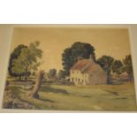 Claude Muncaster (British, 1903-1974), rural farmhouse, watercolour, signed lower right, 27 x 38