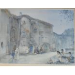 A William Russell Flint signed print, with blind stamp